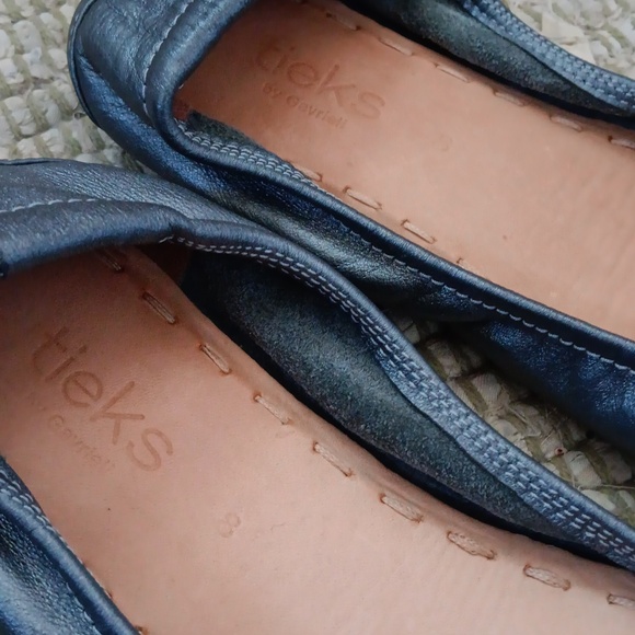 Tieks Metallic Pewter Gray Leather Ballerina Ballet Flats women's shoe size 8 - Picture 4 of 4